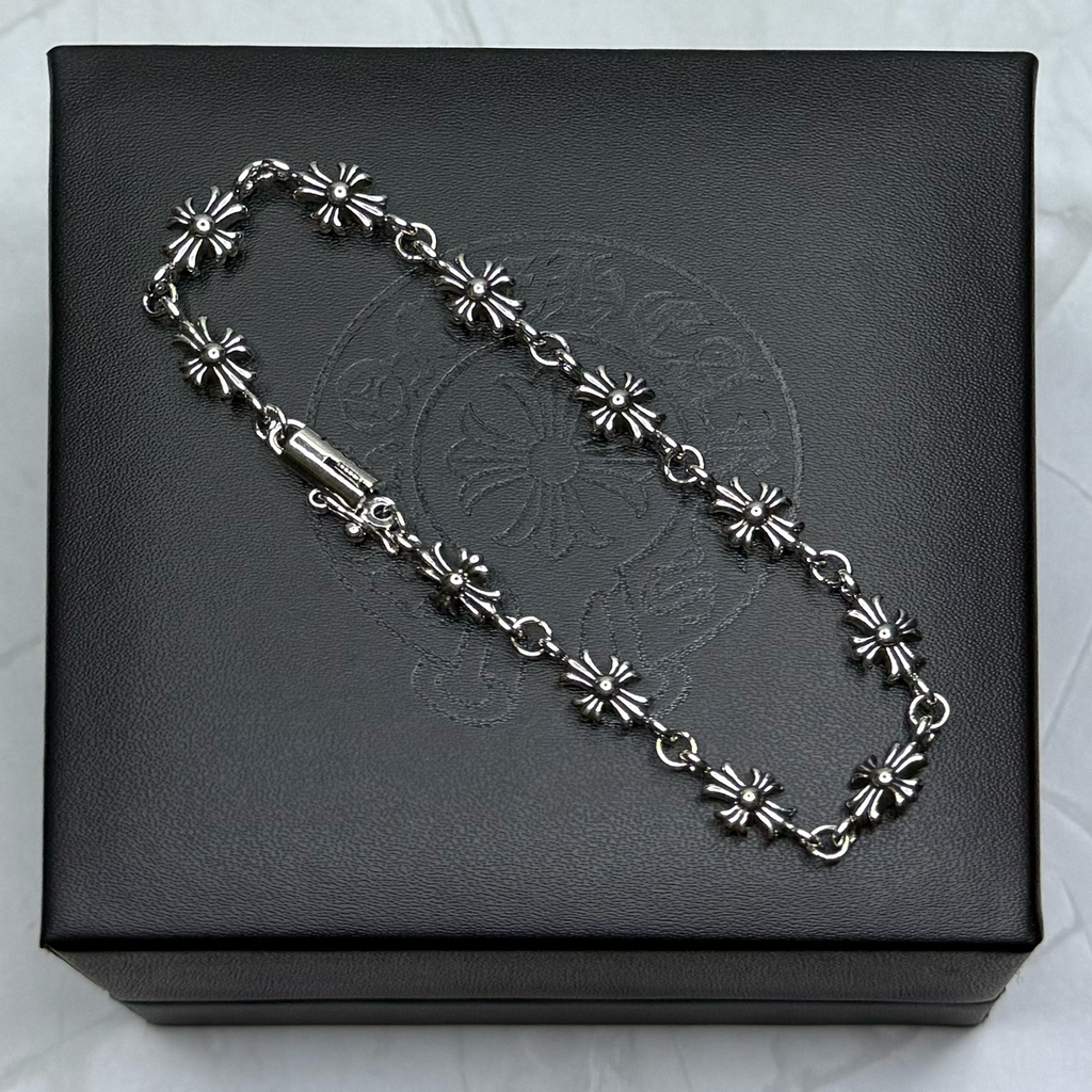 #B4: Chrome Hearts Linked Cross Bracelet (Gold-Filled)