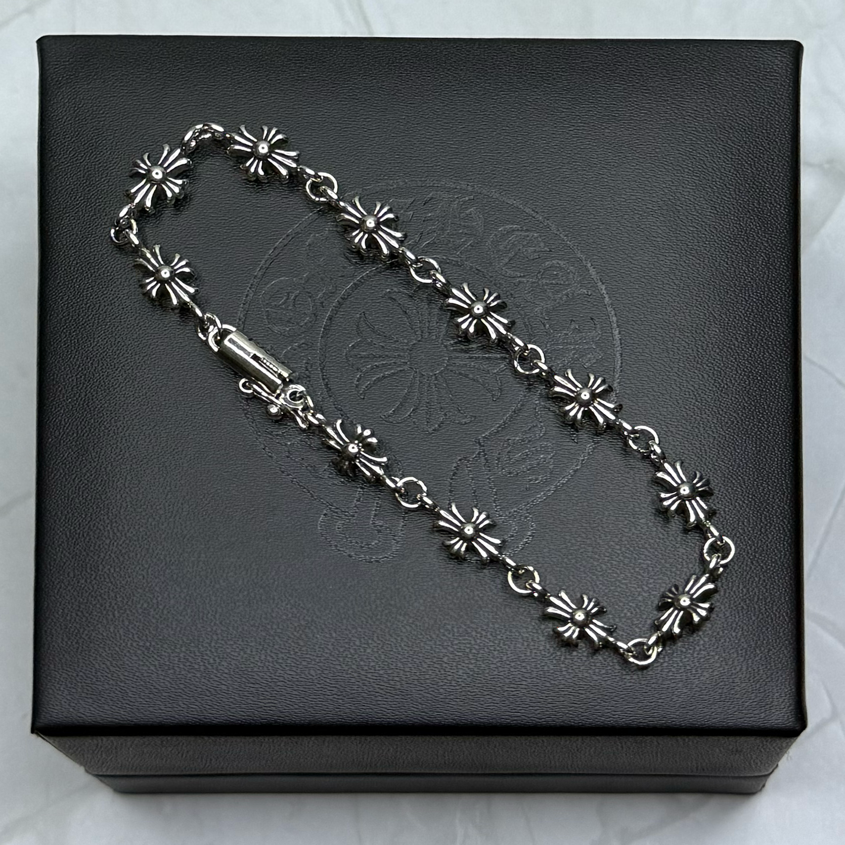 #B4: Chrome Hearts Linked Cross Bracelet (Gold-Filled)
