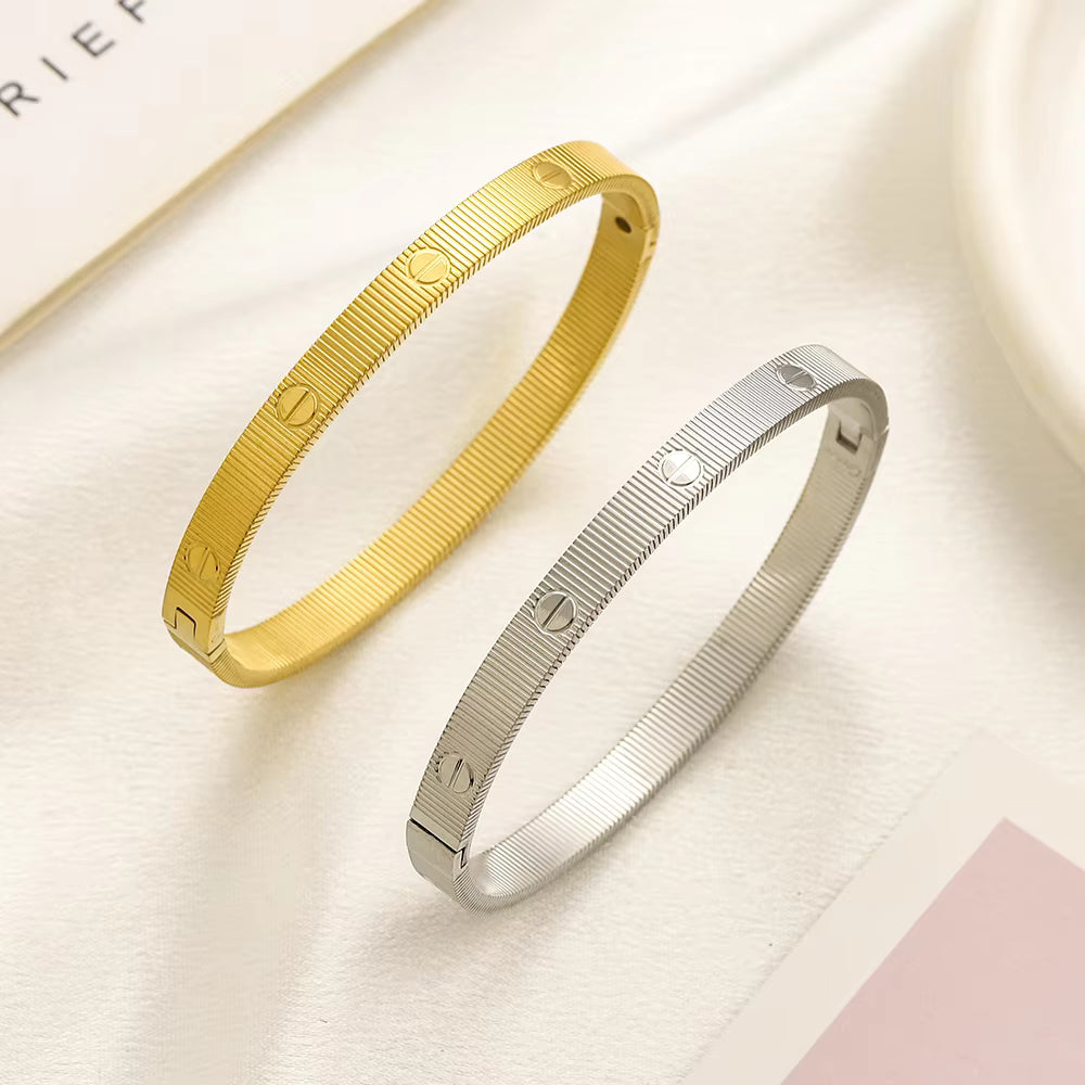 Cartier Ribbed Love Bangle (Stainless Steel)