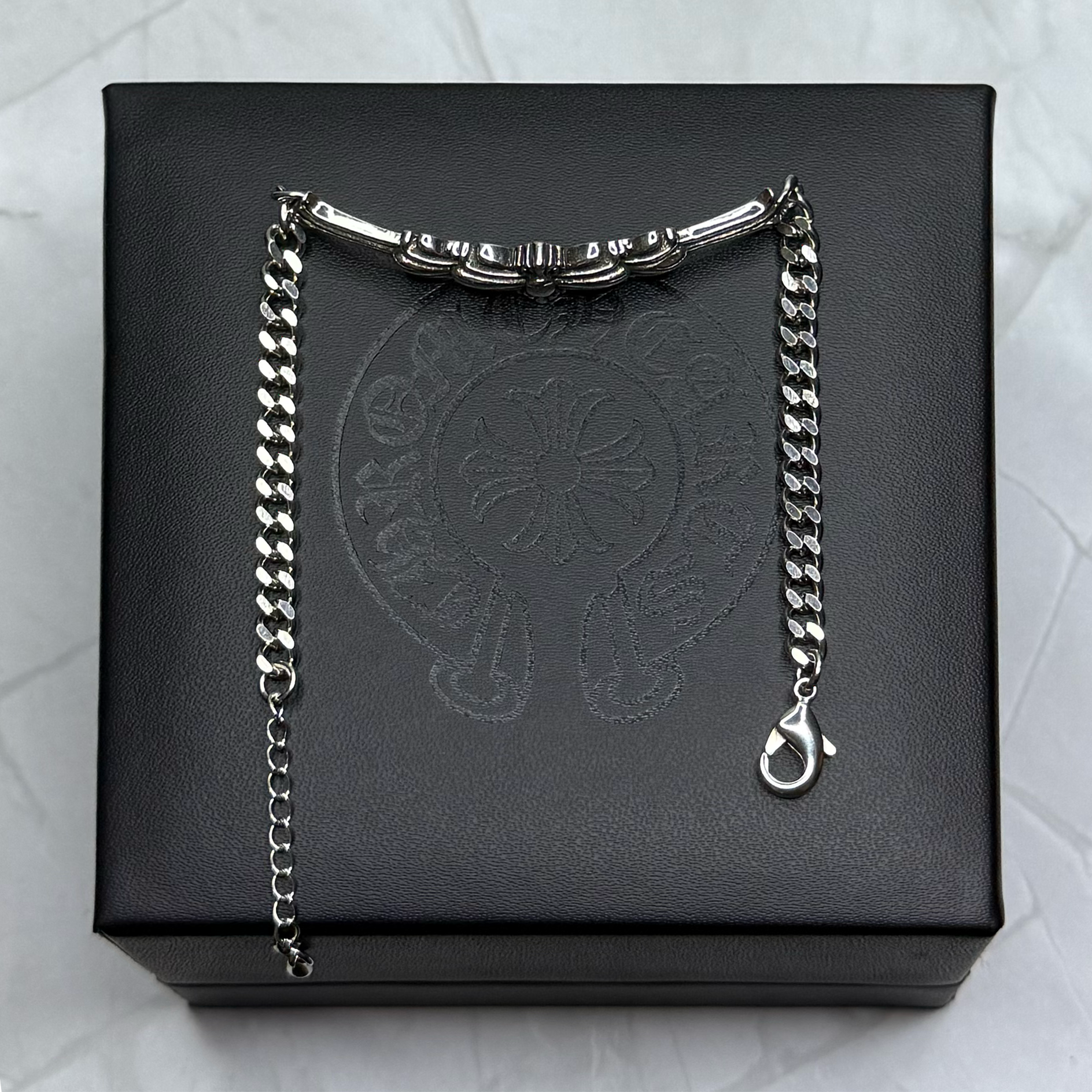 #B16: Chrome Hearts Dainty Floral Cross Bracelet (Gold-Filled)