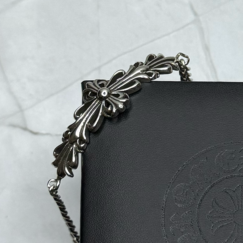 #B17: Chrome Hearts Floral Cross Bracelet (Gold-Filled)
