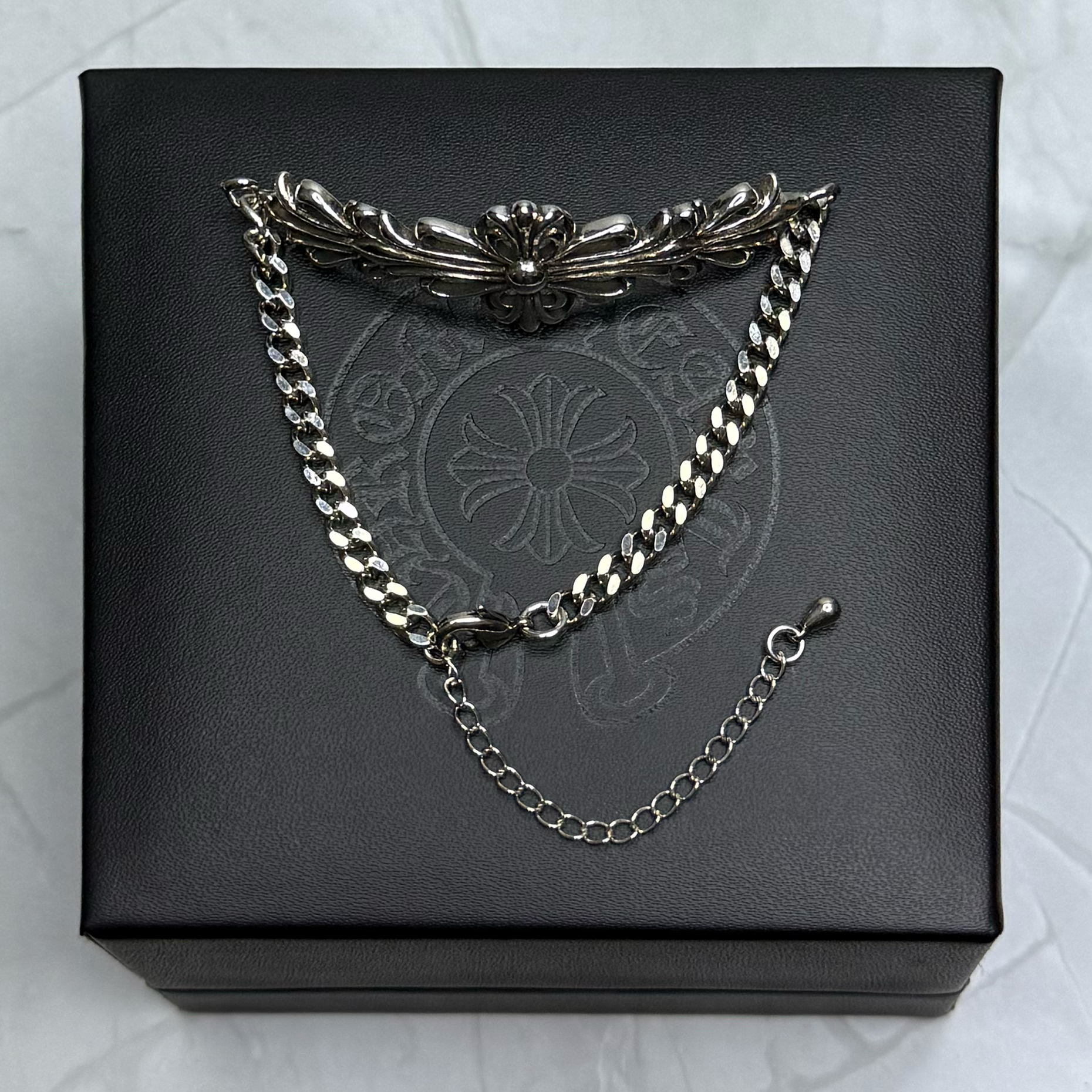 #B17: Chrome Hearts Floral Cross Bracelet (Gold-Filled)