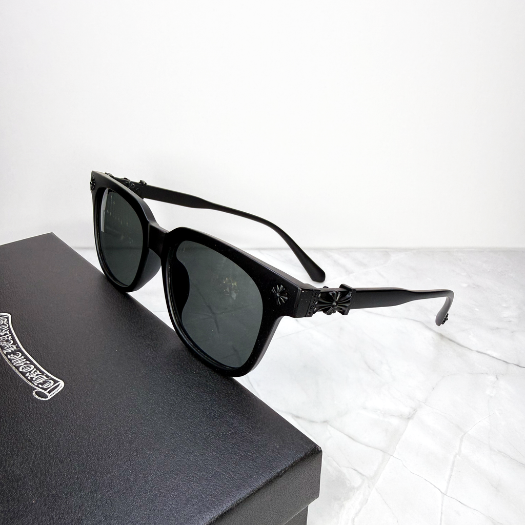 #S0: Chrome Hearts Cox Ucker Sunglasses (Matte Black & Black)