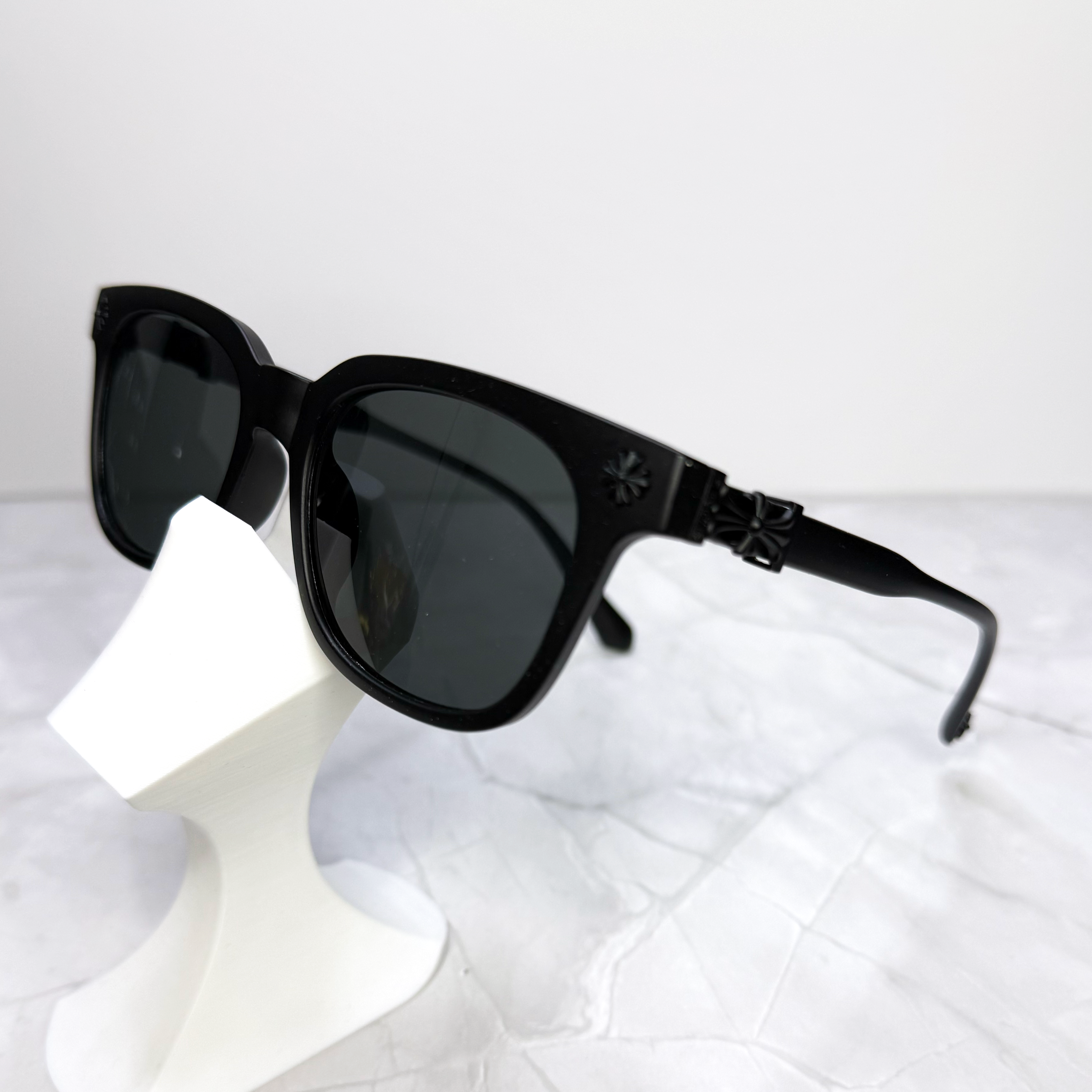 #S0: Chrome Hearts Cox Ucker Sunglasses (Matte Black & Black)