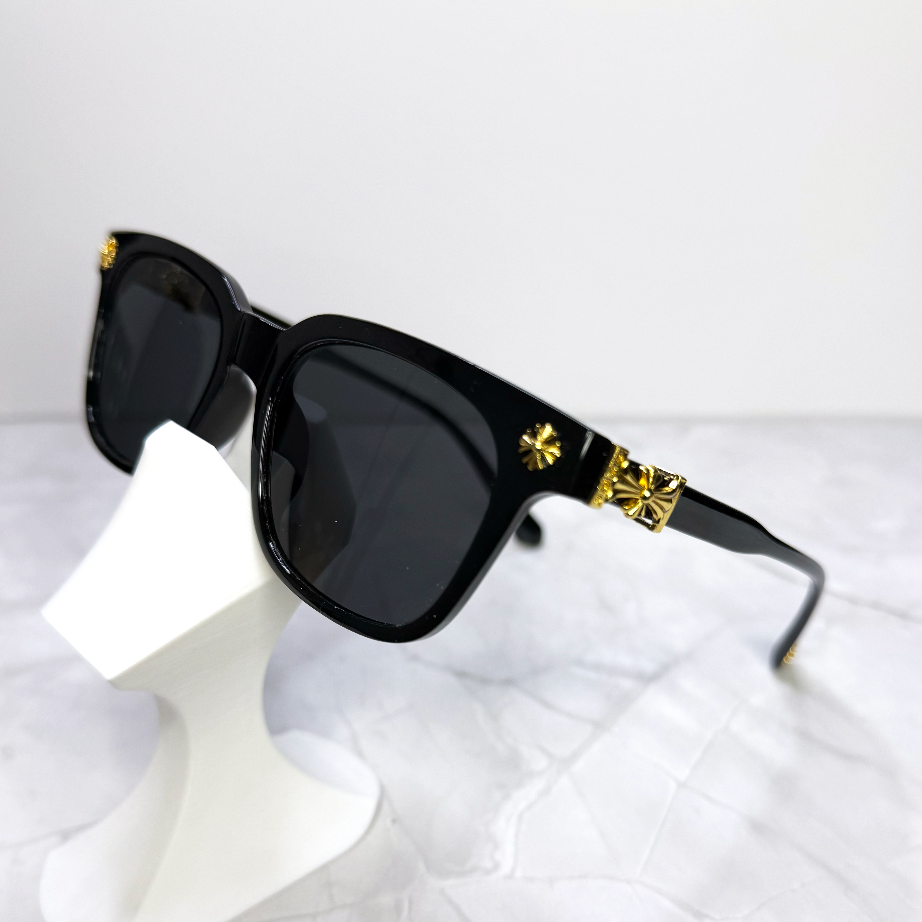 #S2: Chrome Hearts Cox Ucker Sunglasses (Black & Gold)