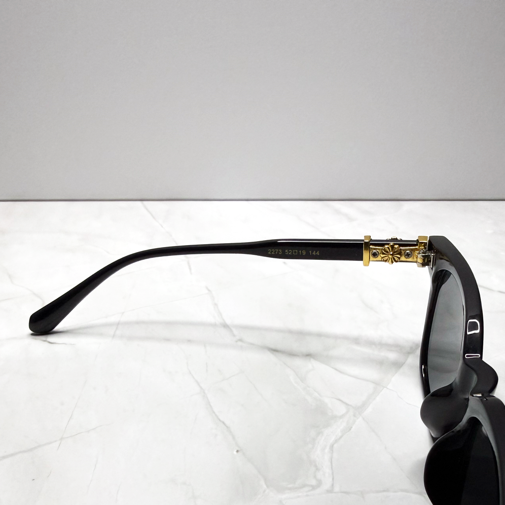 #S2: Chrome Hearts Cox Ucker Sunglasses (Black & Gold)