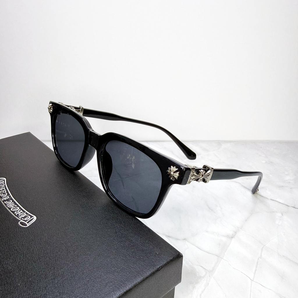 #S1: Chrome Hearts Cox Ucker Sunglasses (Black & Silver)