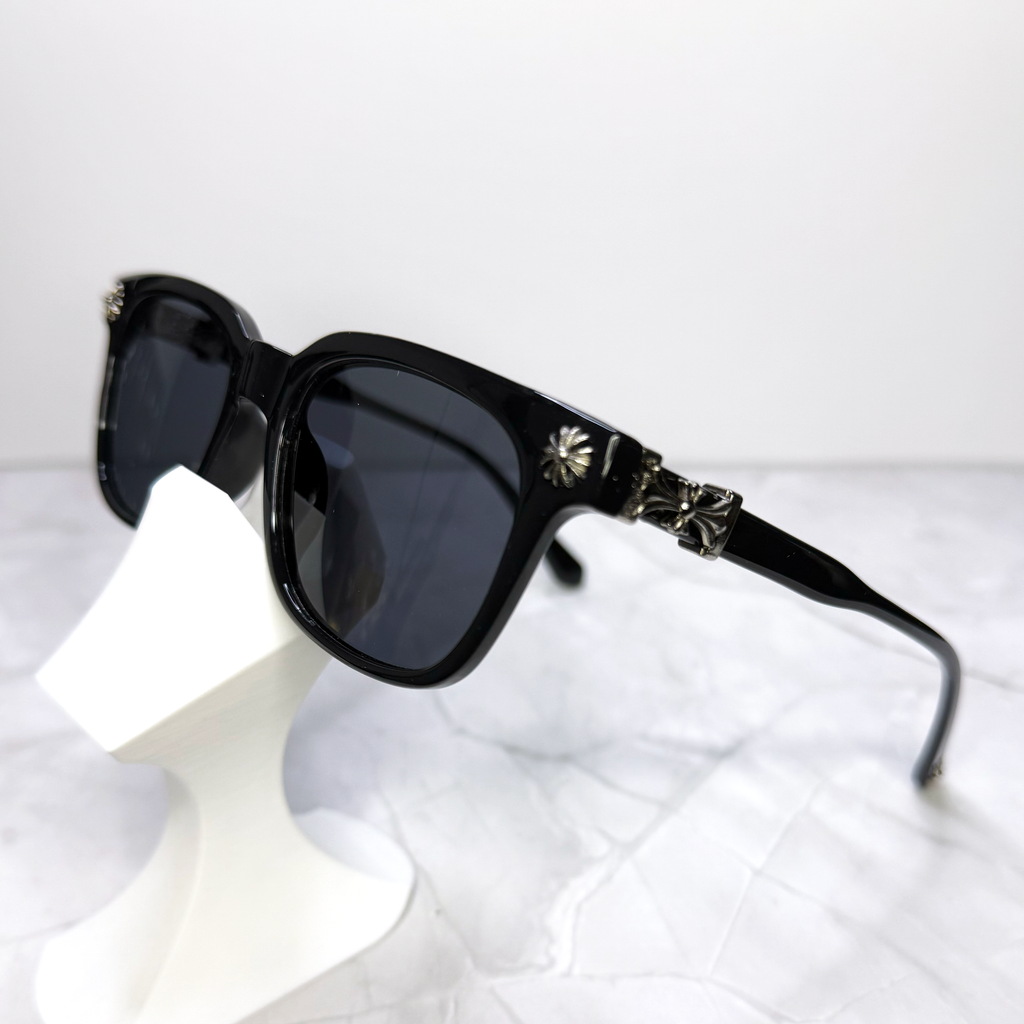 #S1: Chrome Hearts Cox Ucker Sunglasses (Black & Silver)