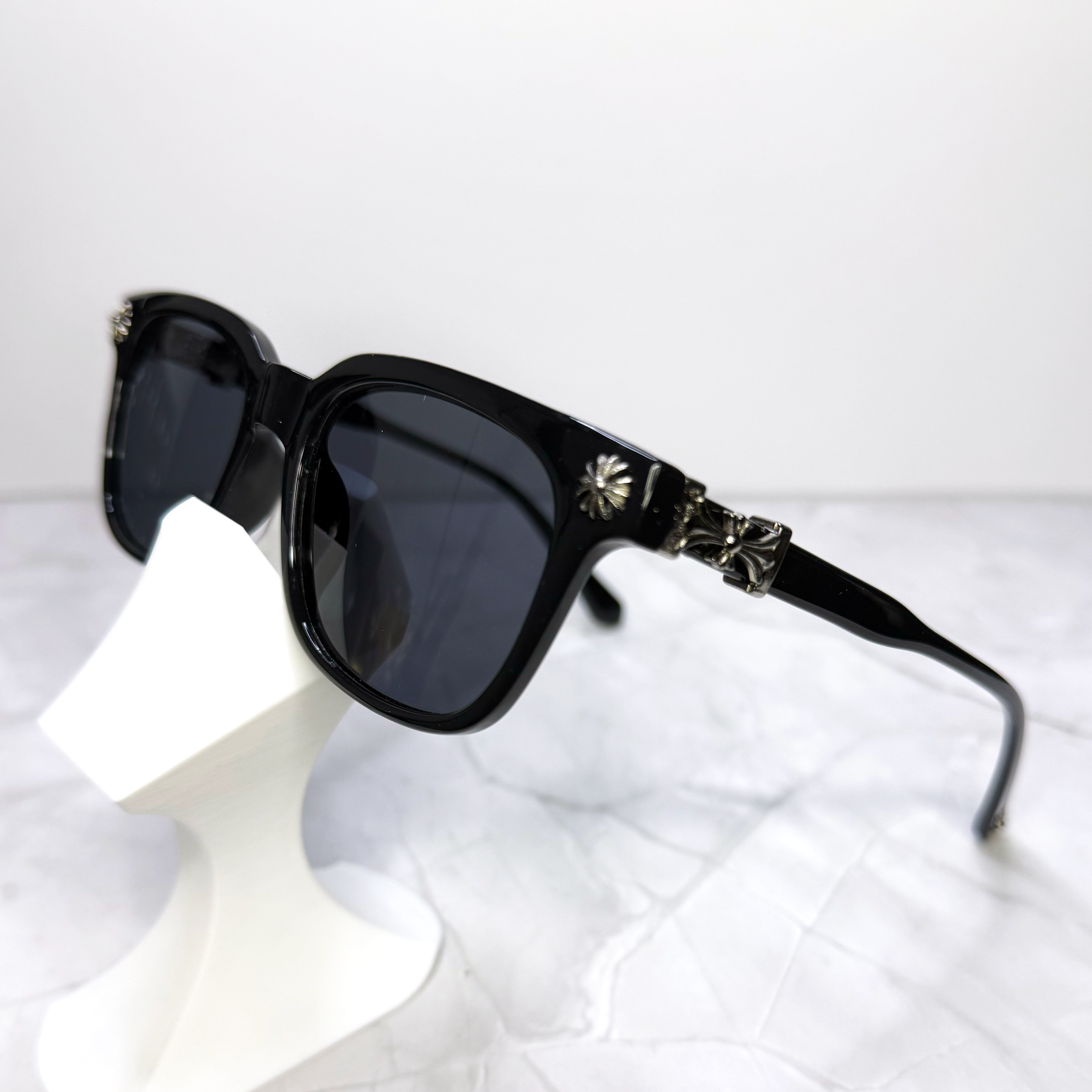 #S1: Chrome Hearts Cox Ucker Sunglasses (Black & Silver)