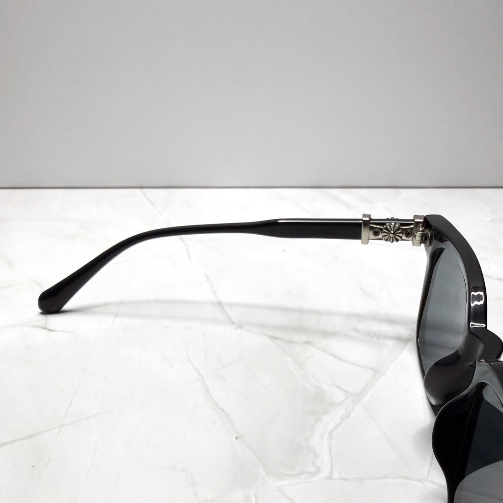 #S1: Chrome Hearts Cox Ucker Sunglasses (Black & Silver)