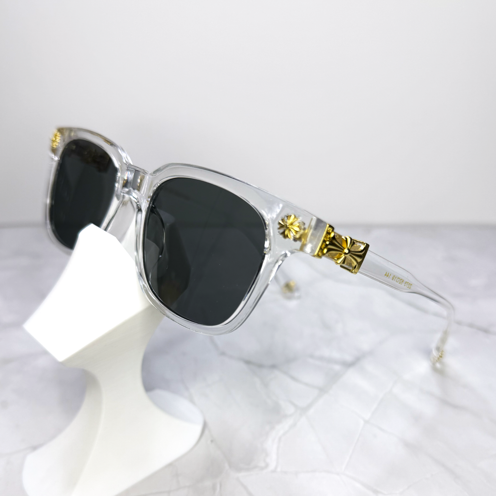 #S4: Chrome Hearts Cox Ucker Sunglasses (Clear & Gold)