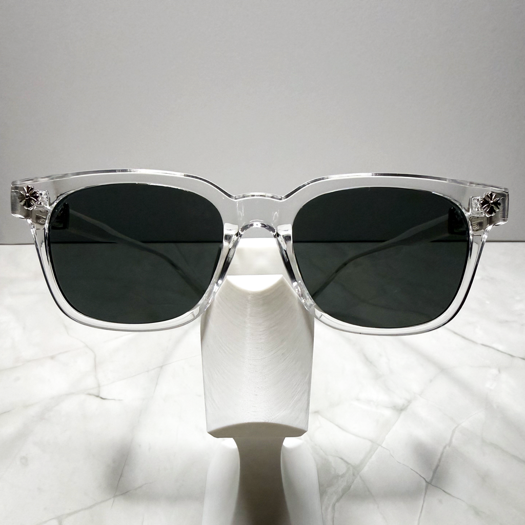 #S3: Chrome Hearts Cox Ucker Sunglasses (Clear & Silver)