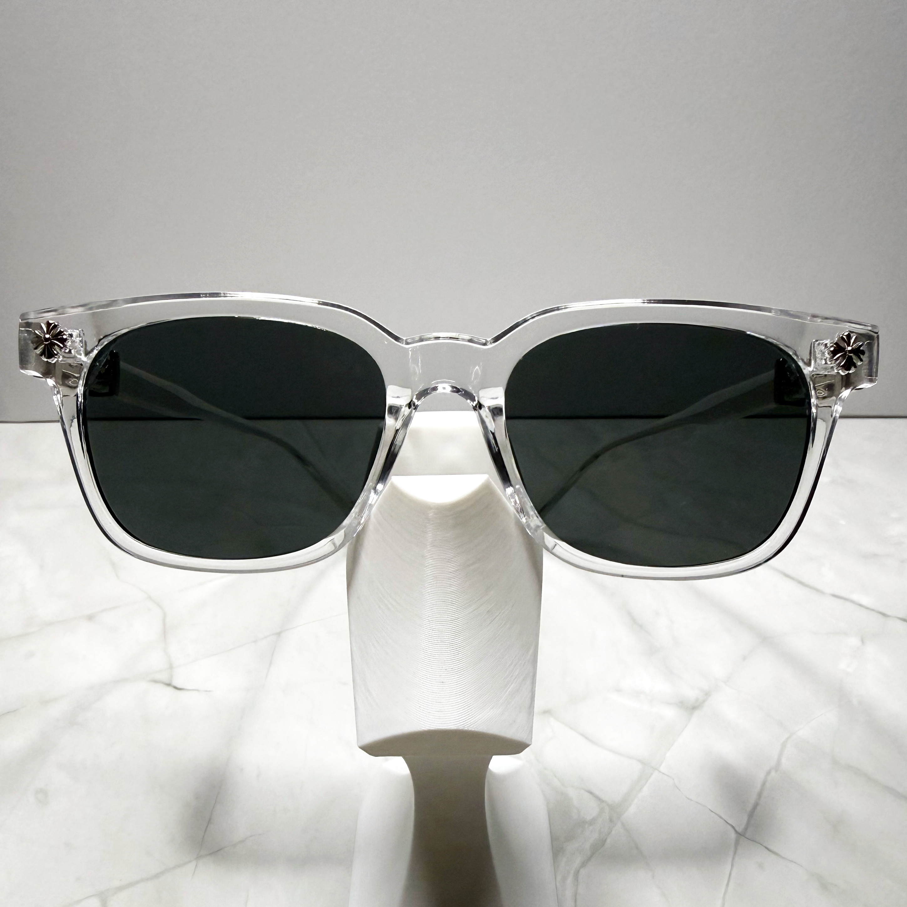 #S3: Chrome Hearts Cox Ucker Sunglasses (Clear & Silver)