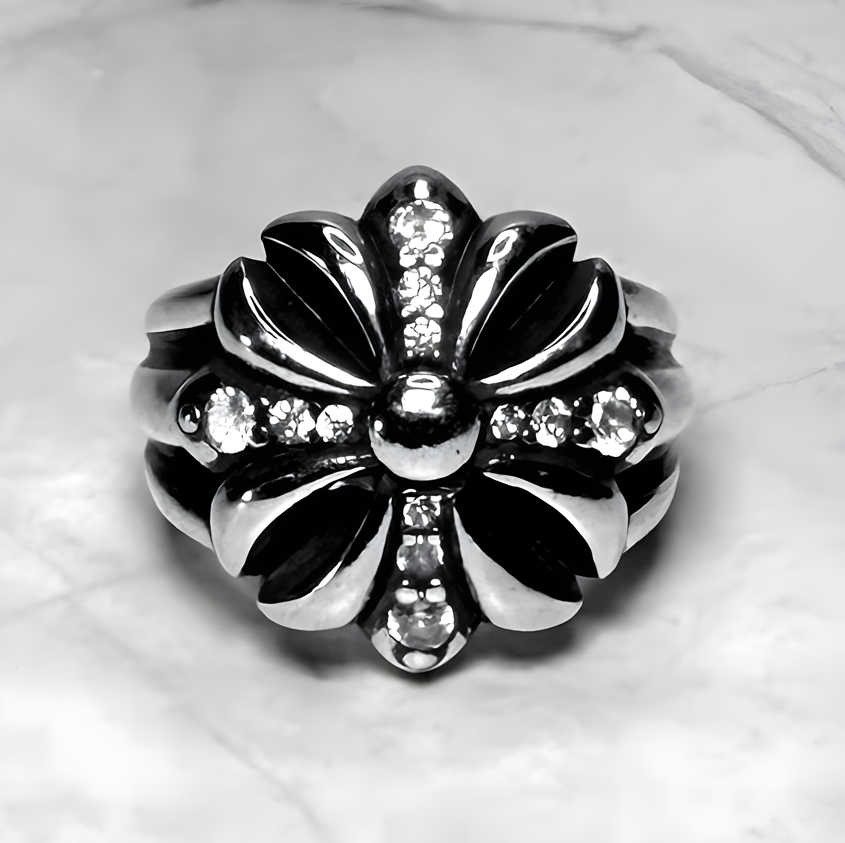 #R64: Chrome Hearts CZ Cross Ring (Copper)