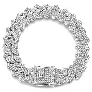 Full Moissanite Iced 925 Cuban Bracelet (Sterling Silver)