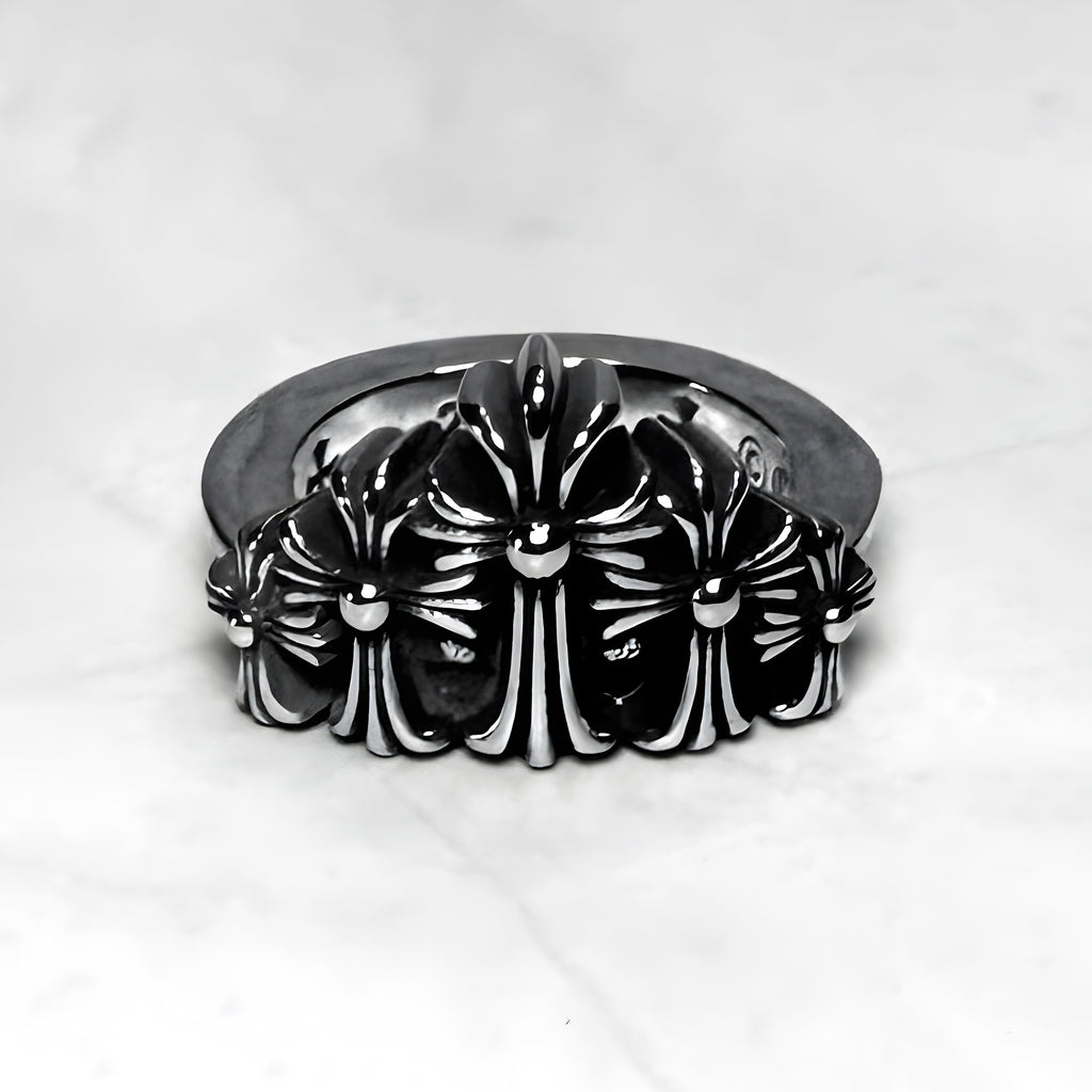 #R63: Chrome Hearts Cross Tombstone Ring (Gold-Filled)