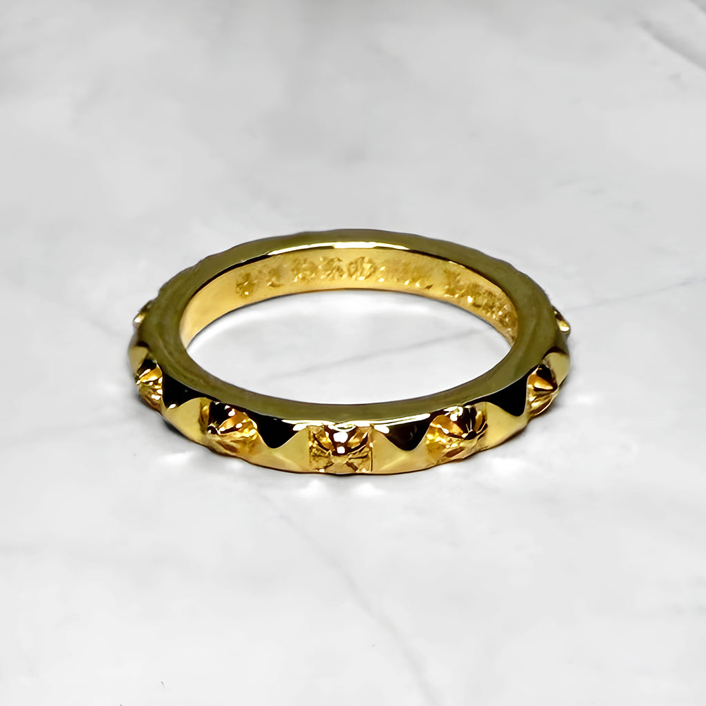 #R70: Chrome Hearts Gold Cross Punk Ring (Gold-Filled)