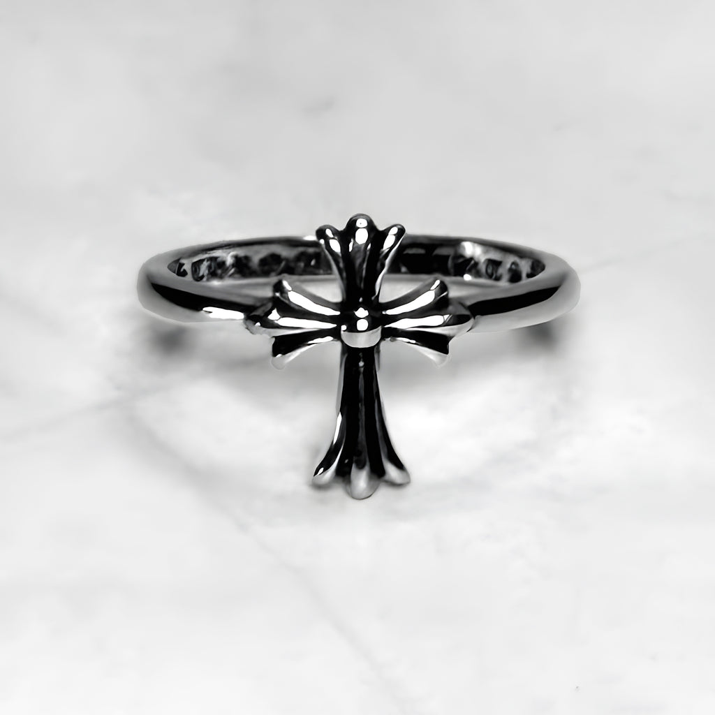 #R79: Chrome Hearts Dainty Cross Ring (Gold-Filled)