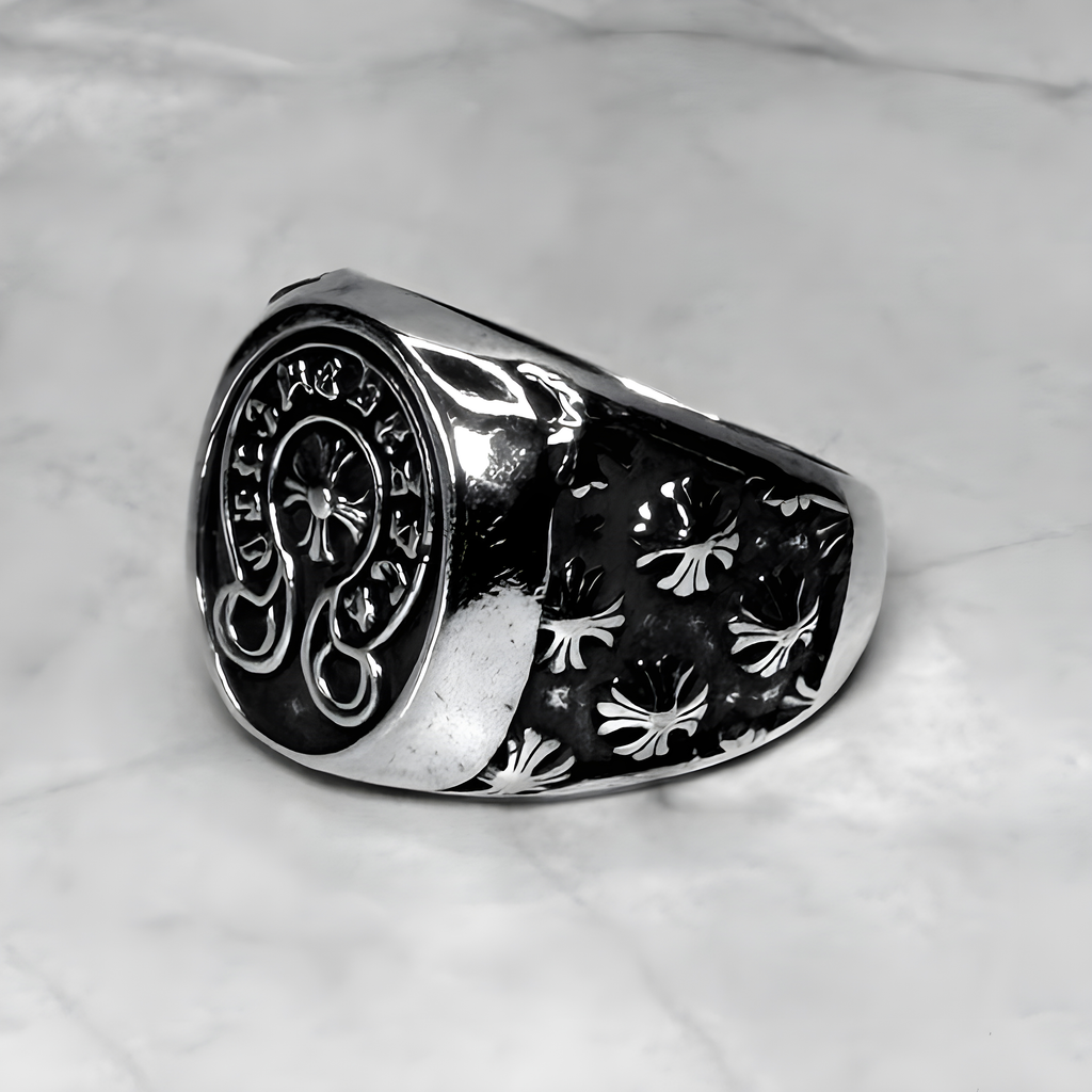 #R96: Chrome Hearts Signet Ring (Gold-Filled)