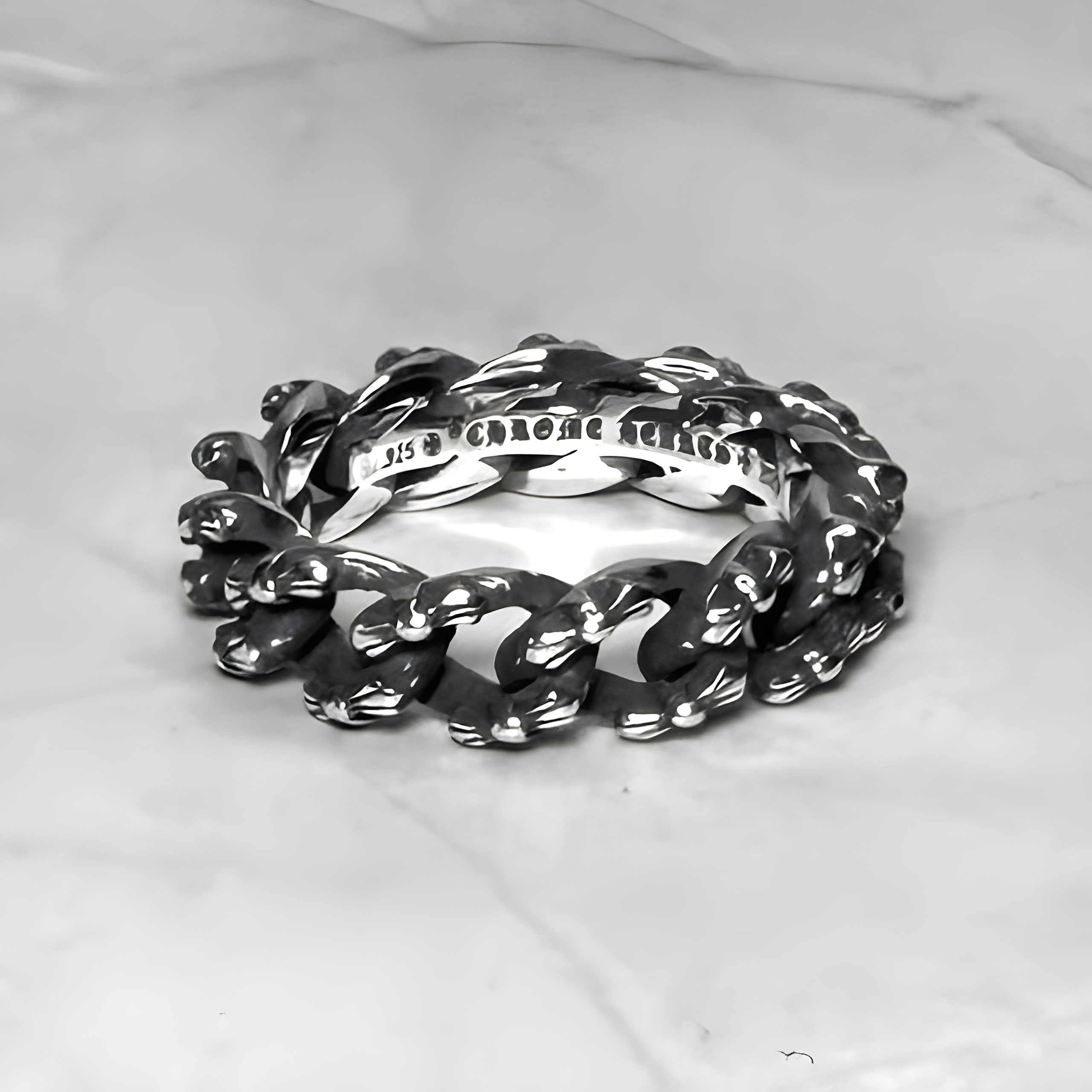 #R60: Chrome Hearts Cross Cuban Band Ring (Copper)
