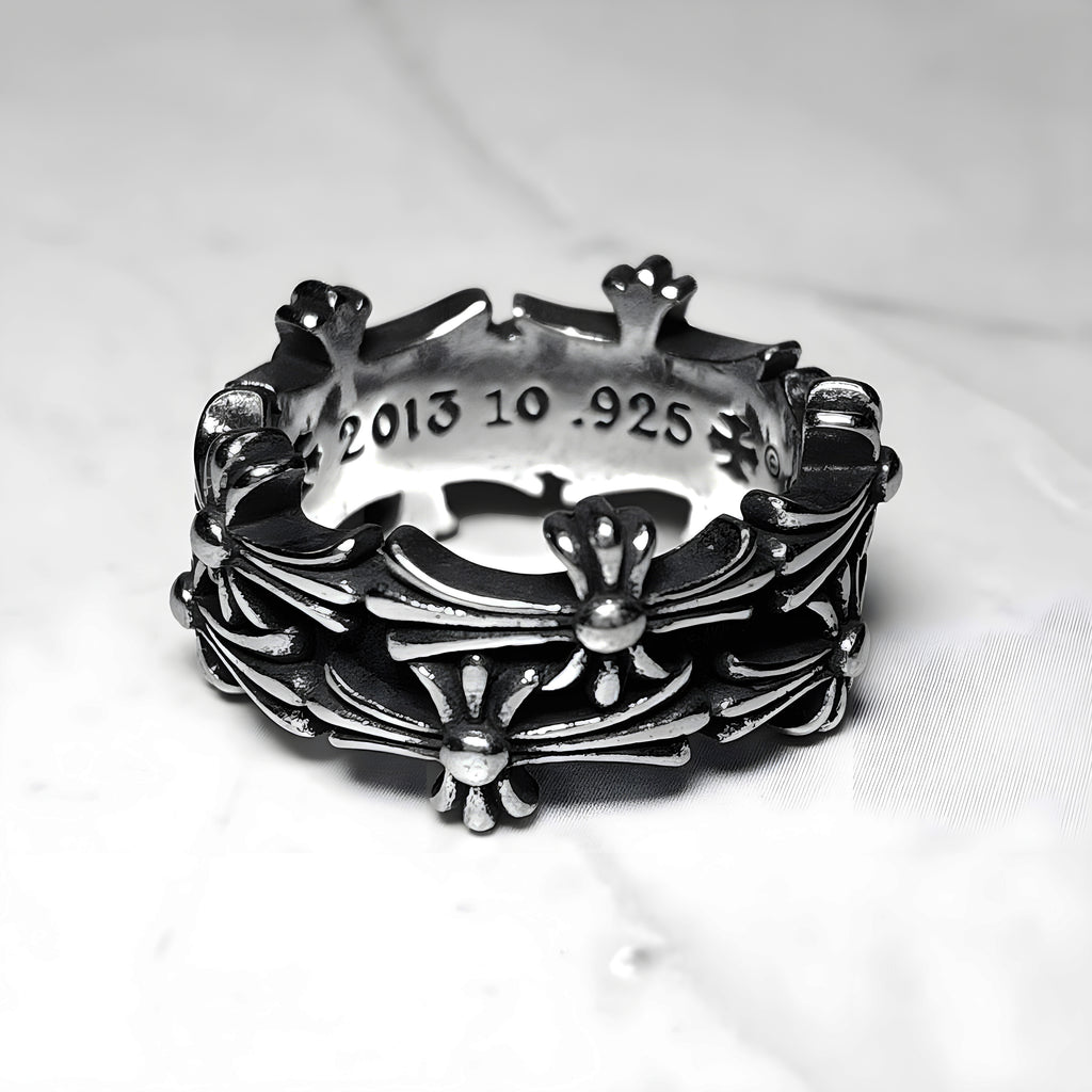 #R85: Chrome Hearts Cross Wrap Ring (Gold-Filled)