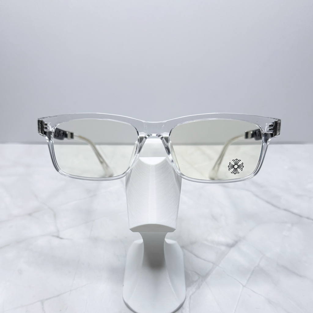 #E11: Chrome Hearts Cross Anti-Blue Lens Glasses (Clear & Black)