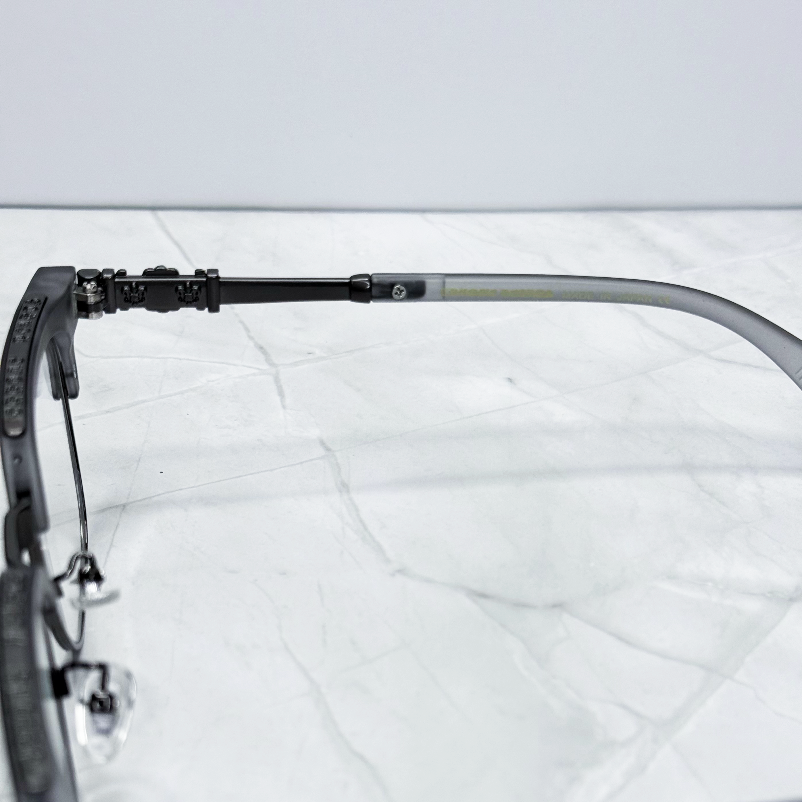 #E18: Chrome Hearts Fleur-De-Lis Anti-Blue Lens Glasses (Gray & Black)