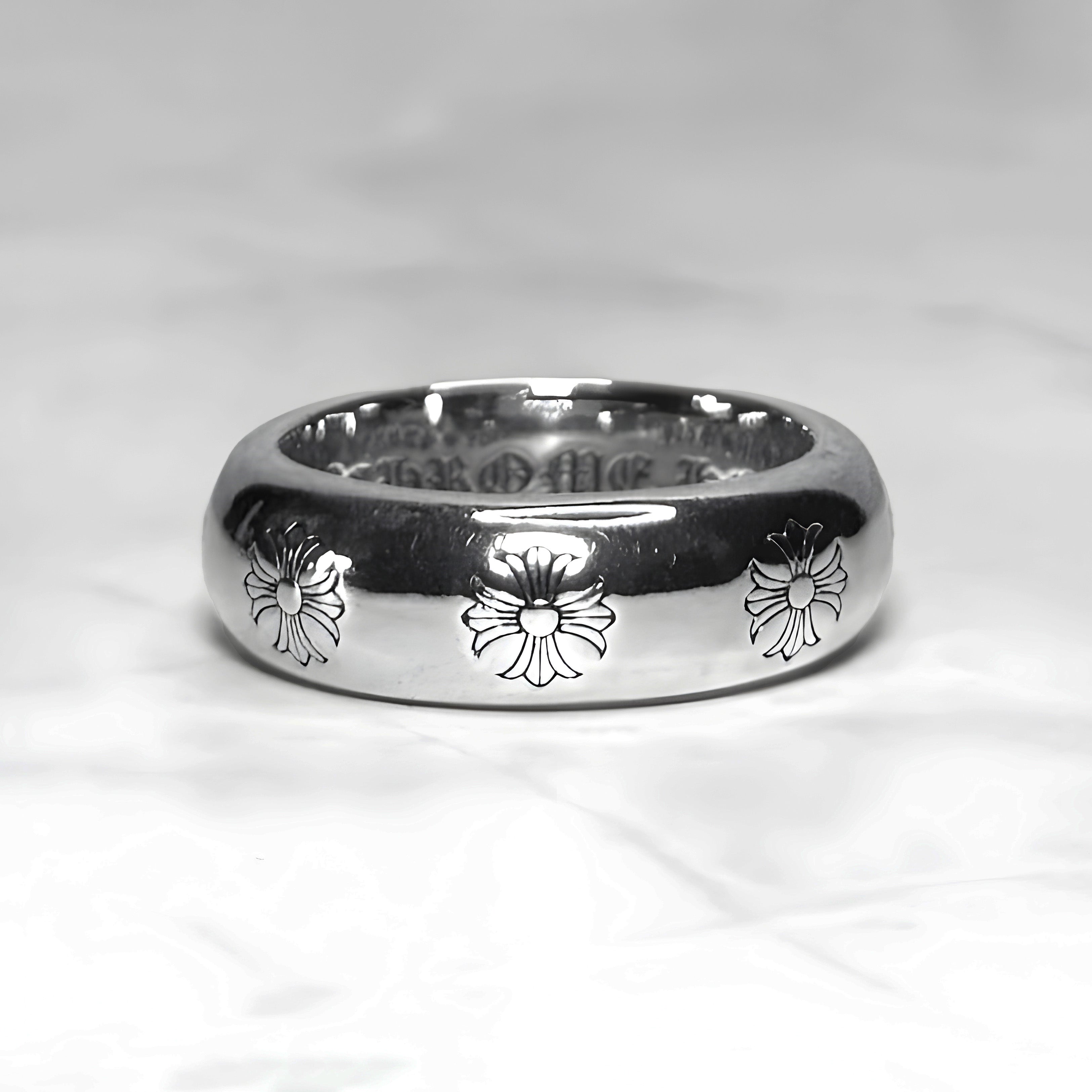 R87: Chrome Hearts Engraved Cross Ring (Gold-Filled) – Steveysells