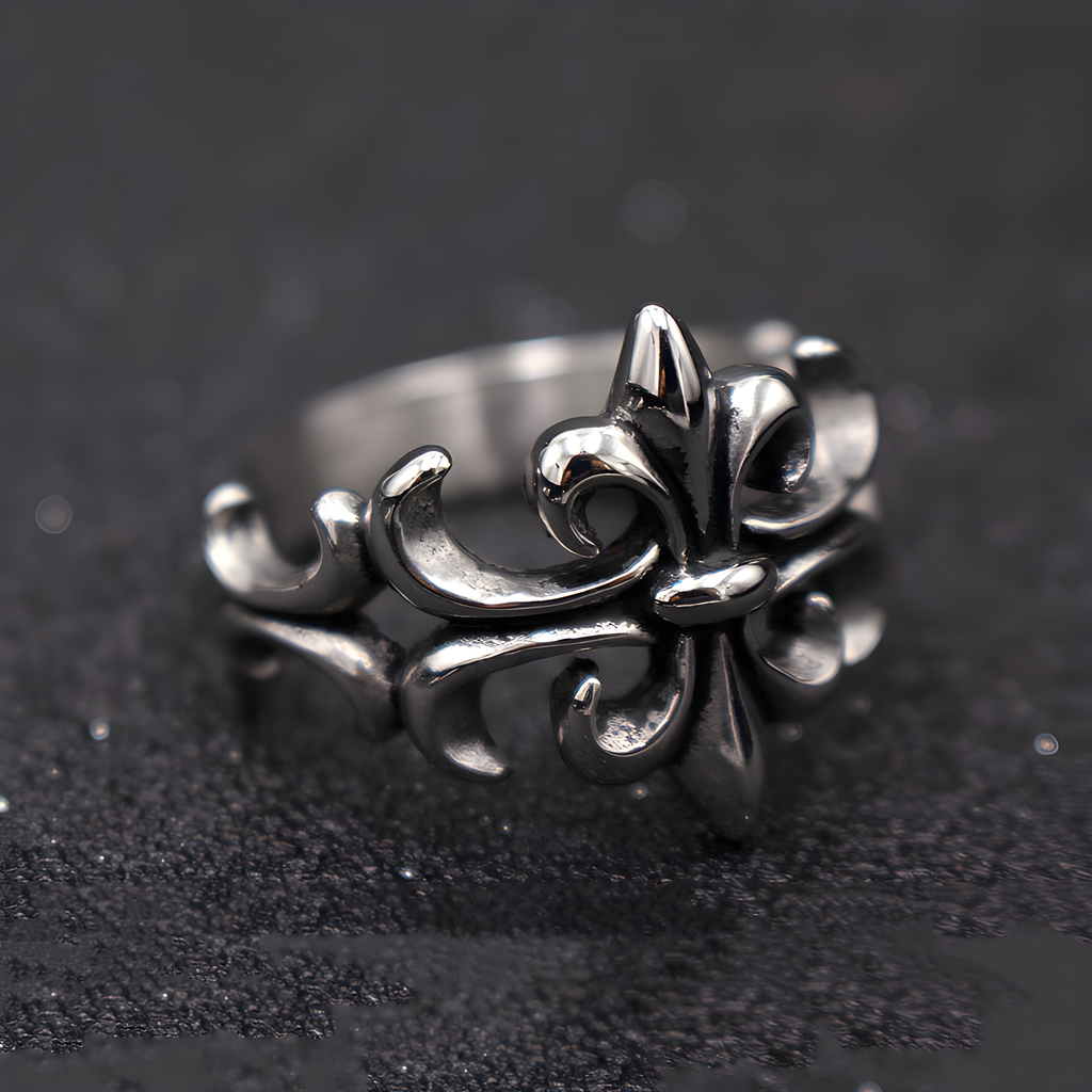 Fleur De Lis Ring (Titantium Steel)