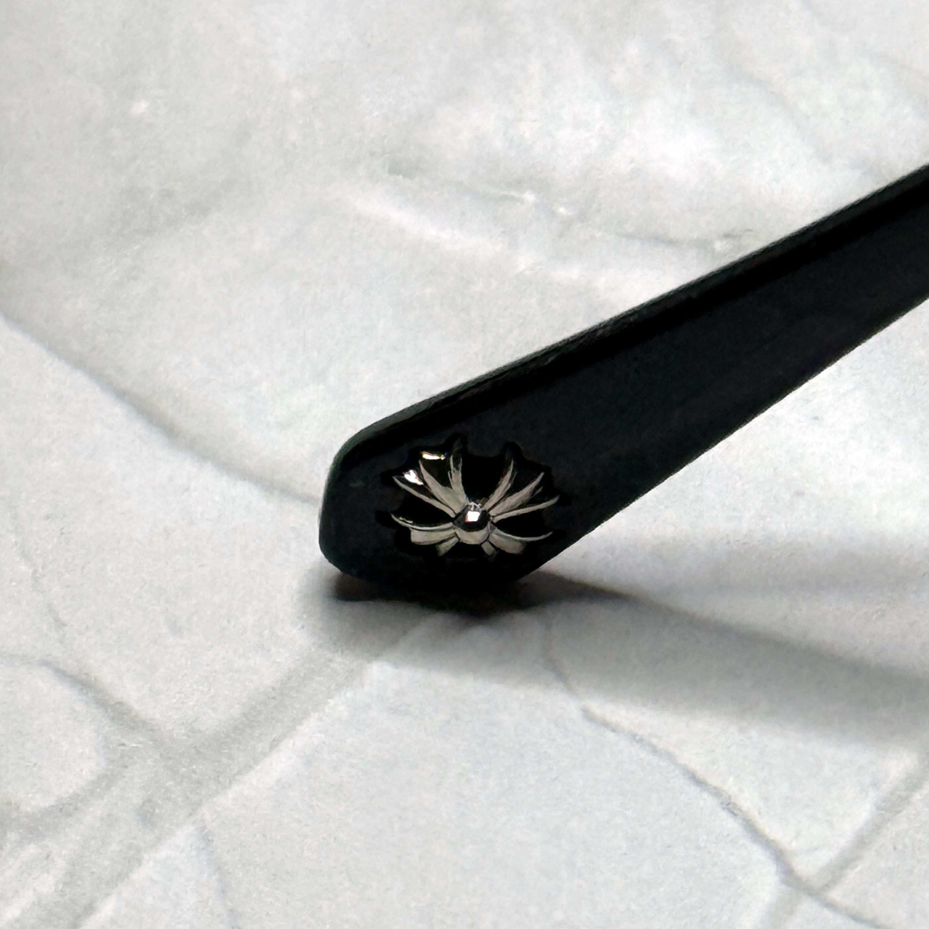 #E1: Chrome Hearts Cox Ucker Anti-Blue Lens Glasses (Black & Silver)