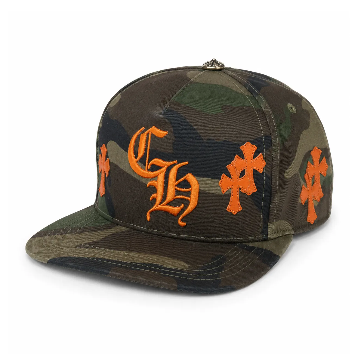 Chrome Hearts Embroidered "CH" Cross Patch Caps (Black, Blue, Red, Green, Camo)