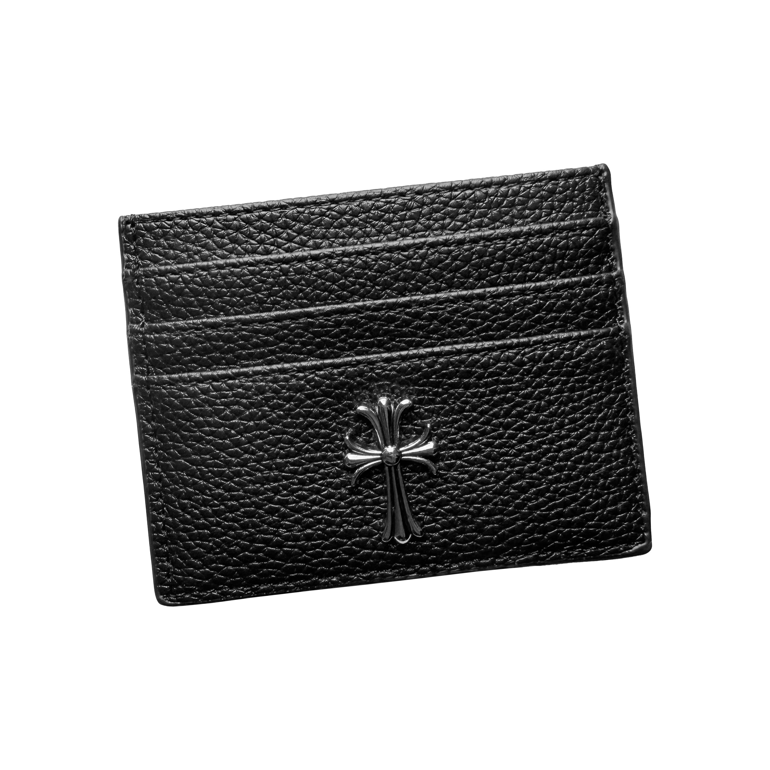 Chrome Hearts Cross Emblem Black Card Holder Wallet