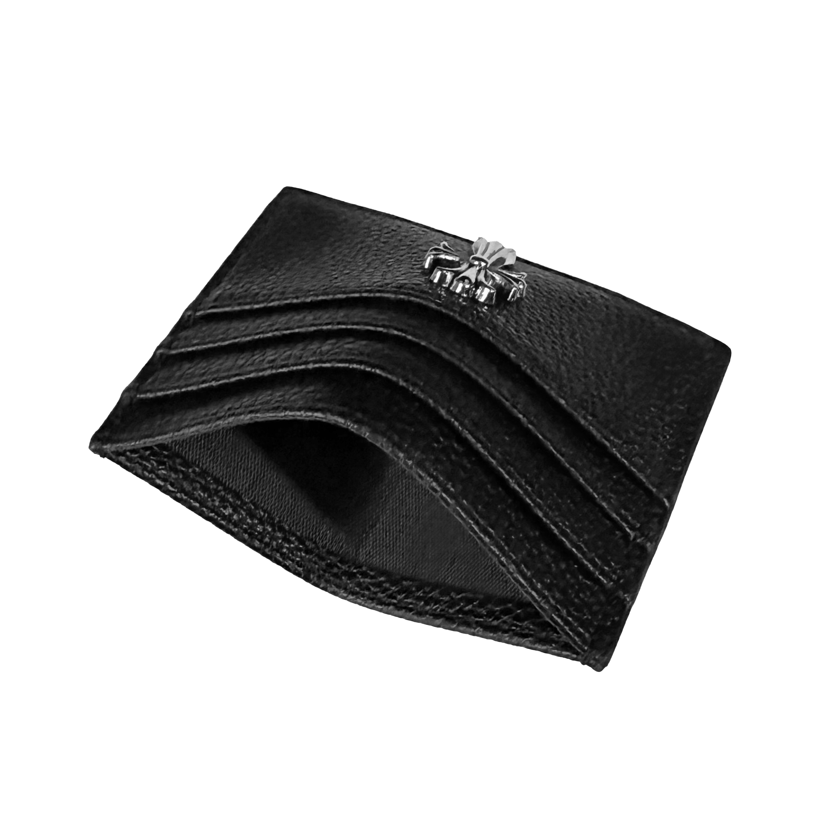 Chrome Hearts Cross Emblem Black Card Holder Wallet