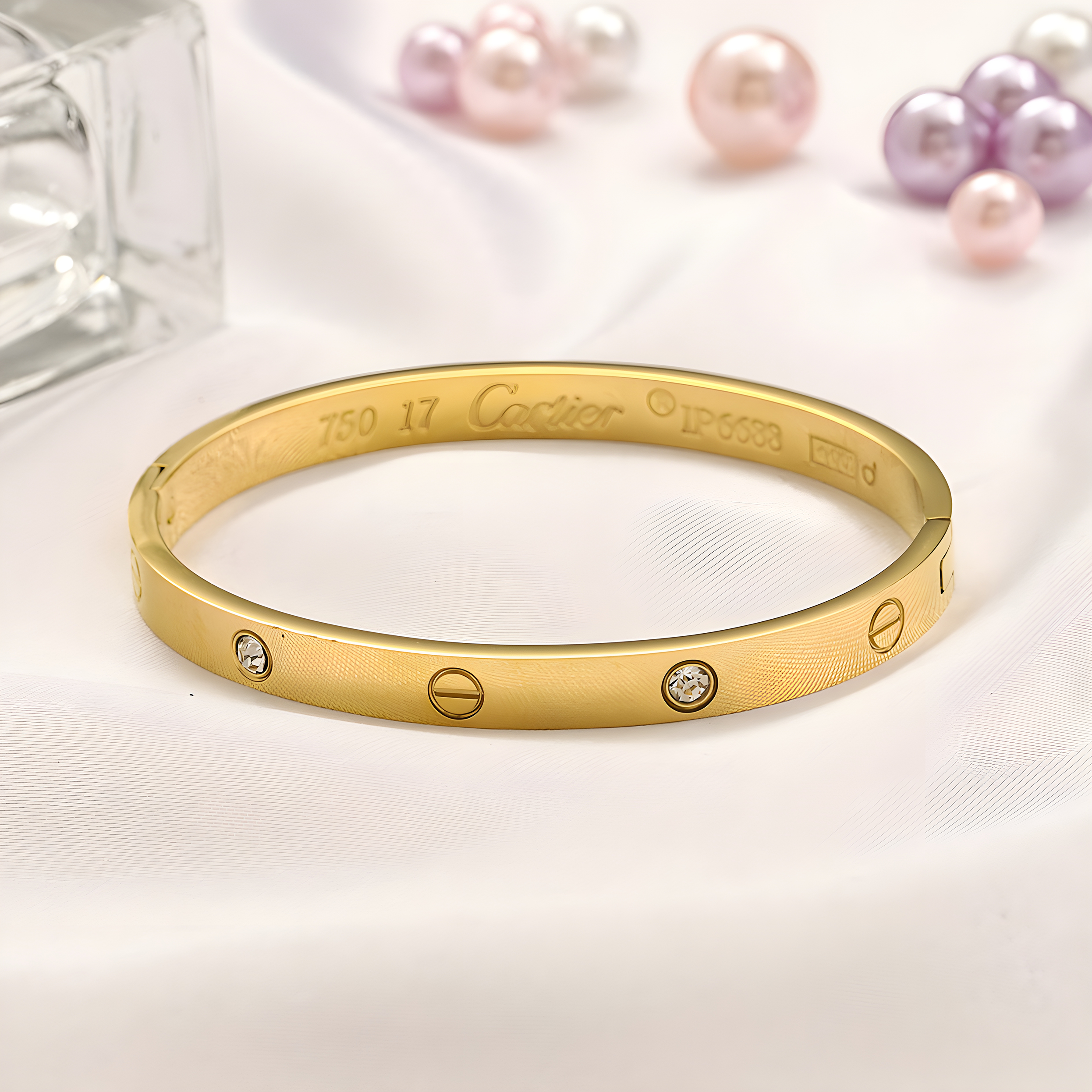 Cartier Gold Stud Bangle (Stainless Steel)