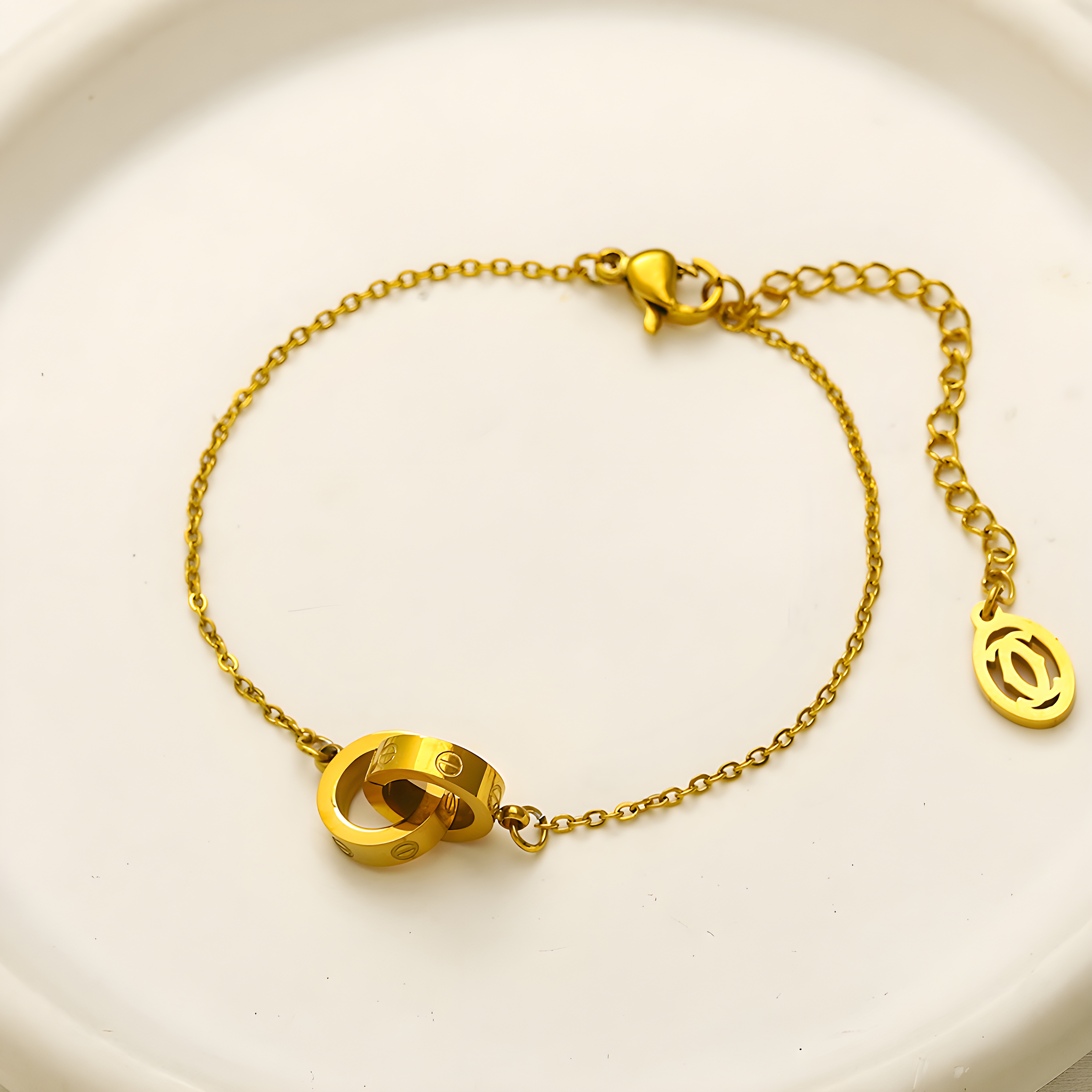 Cartier Gold Ring Bracelet (Stainless Steel)