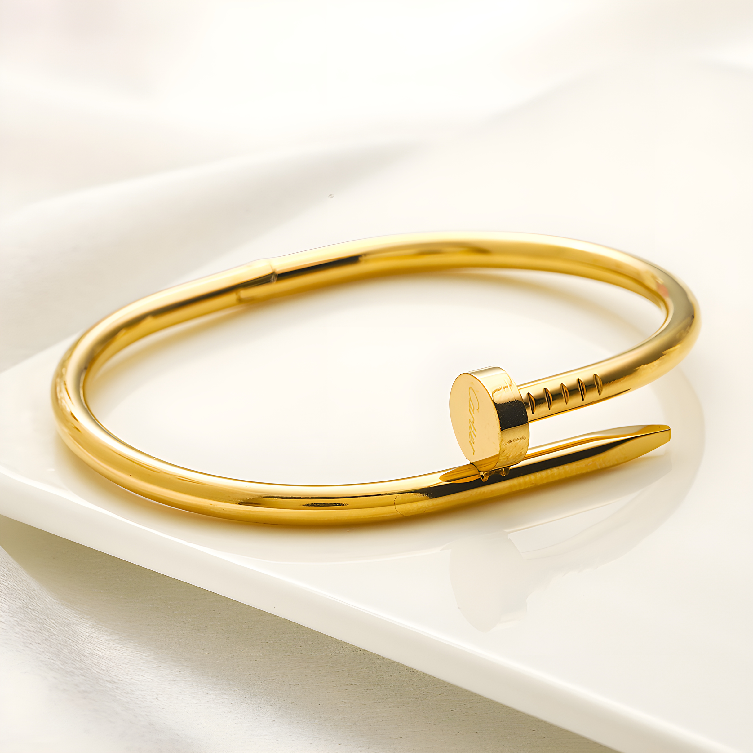 Cartier Gold Screw Bangle (Stainless Steel)