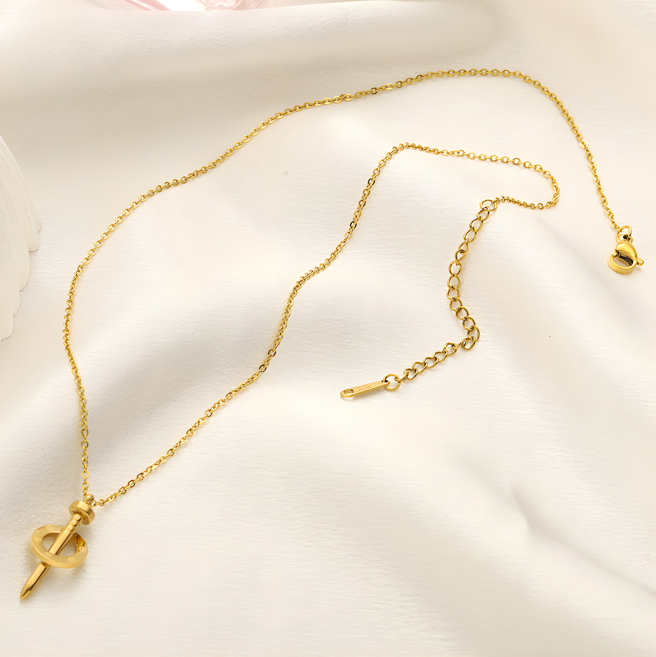 Cartier Gold Screw Necklace (Stainless Steel)