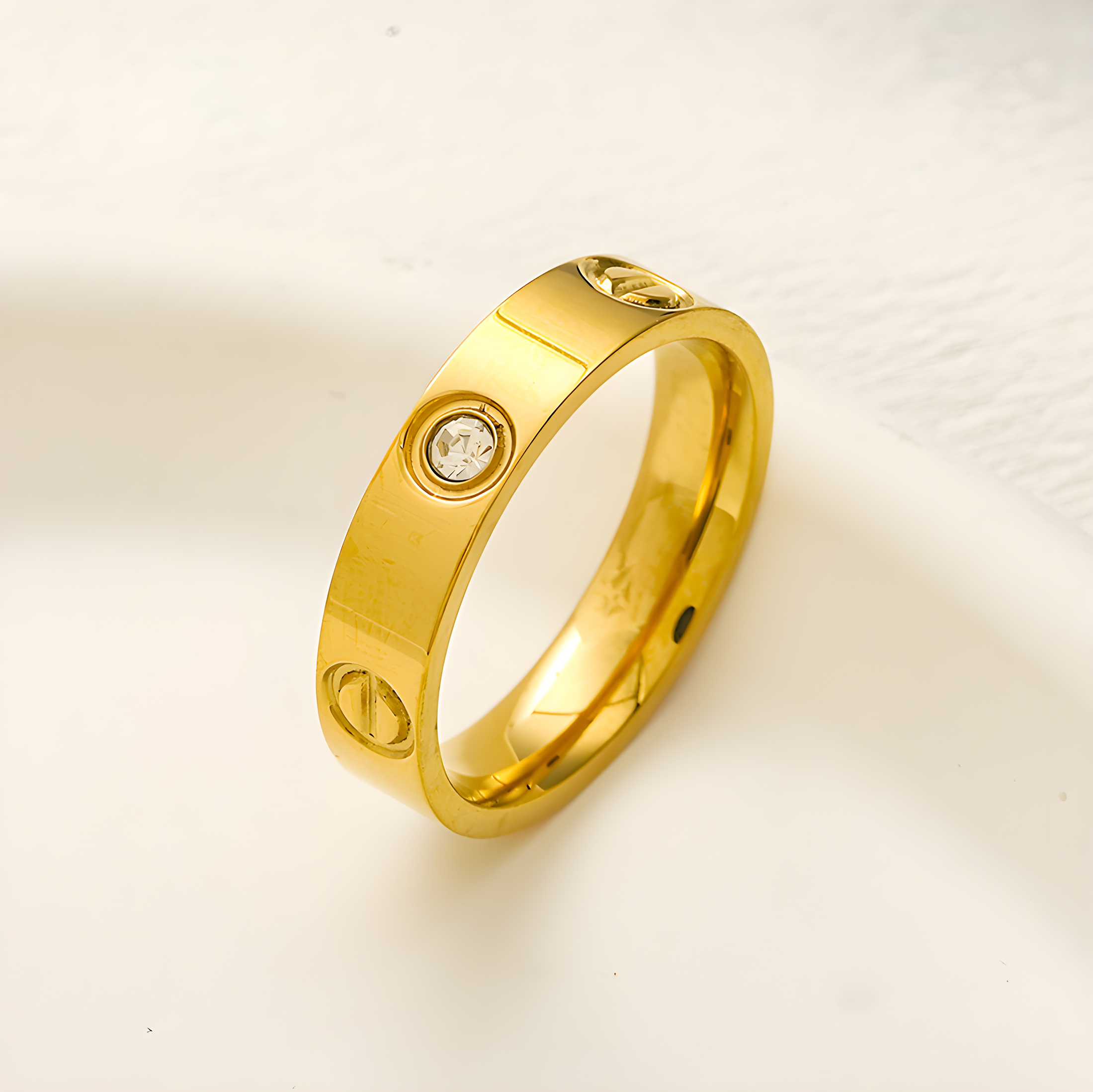 Cartier Gold Stud Ring (Stainless Steel)