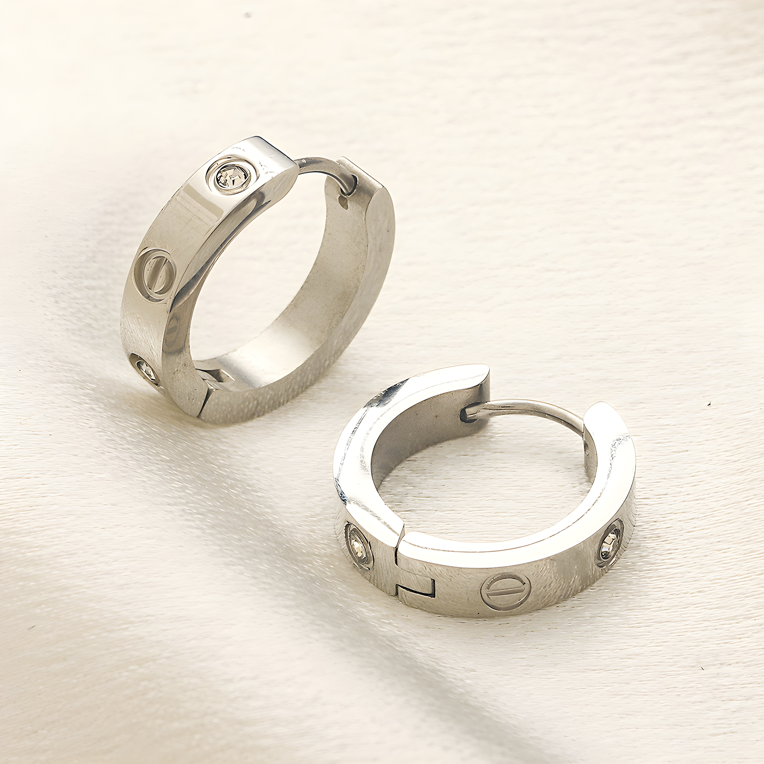 Cartier Stud Hoop Earrings (Stainless Steel)