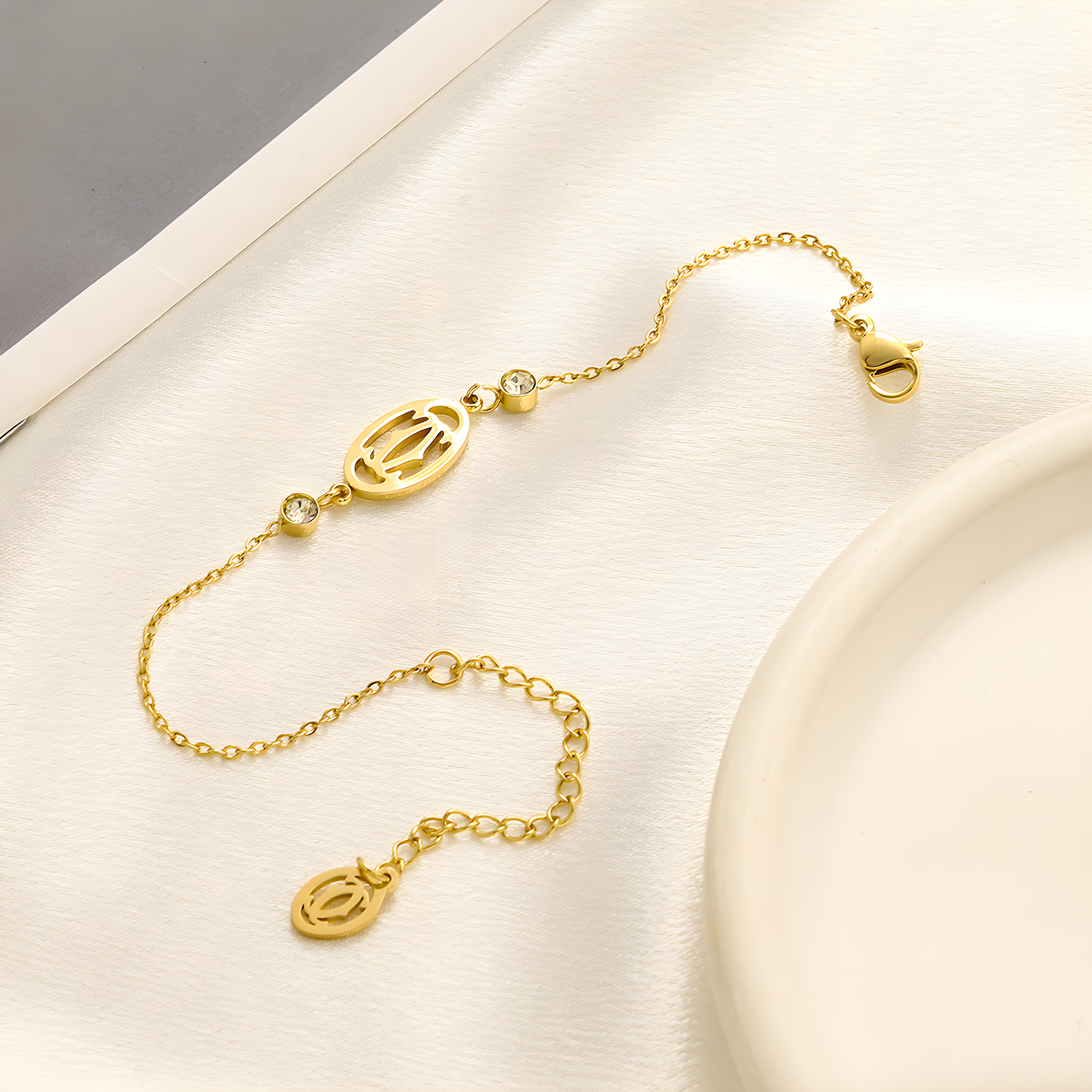 Cartier Gold Stud Emblem Bracelet (Stainless Steel)