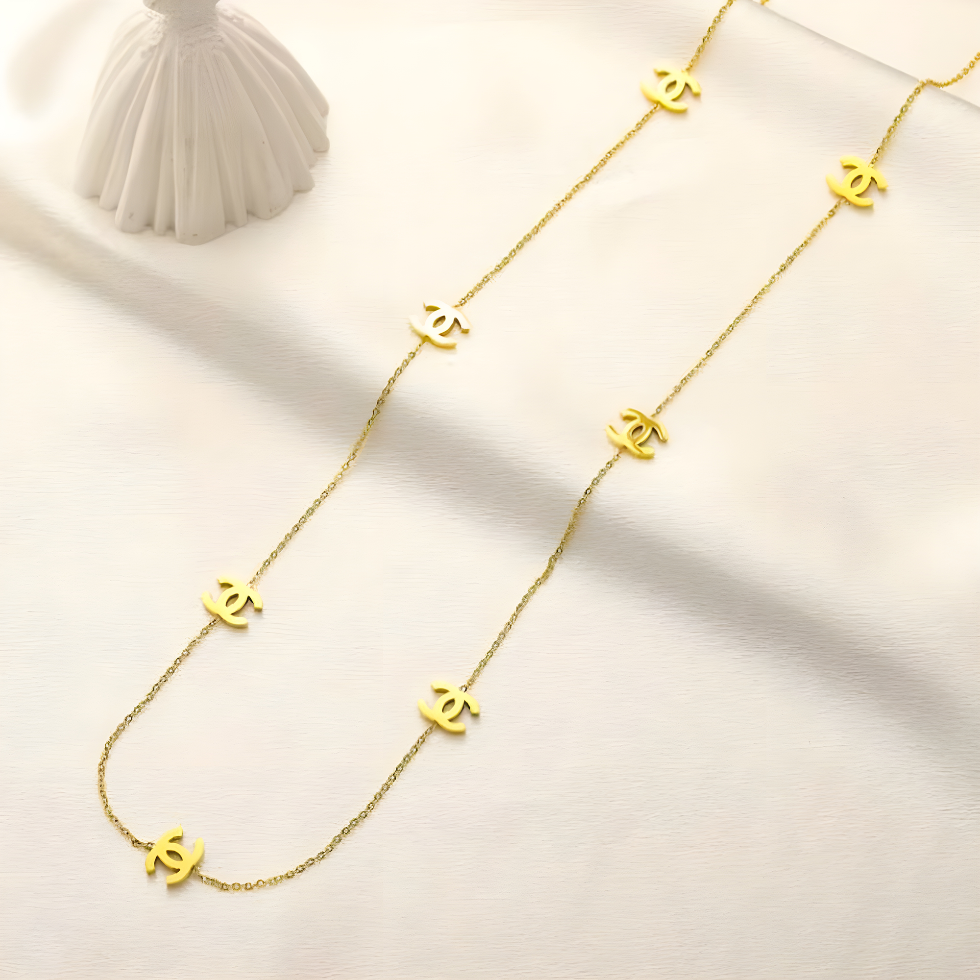 Chanel Gold Emblem Necklace (Stainless Steel)