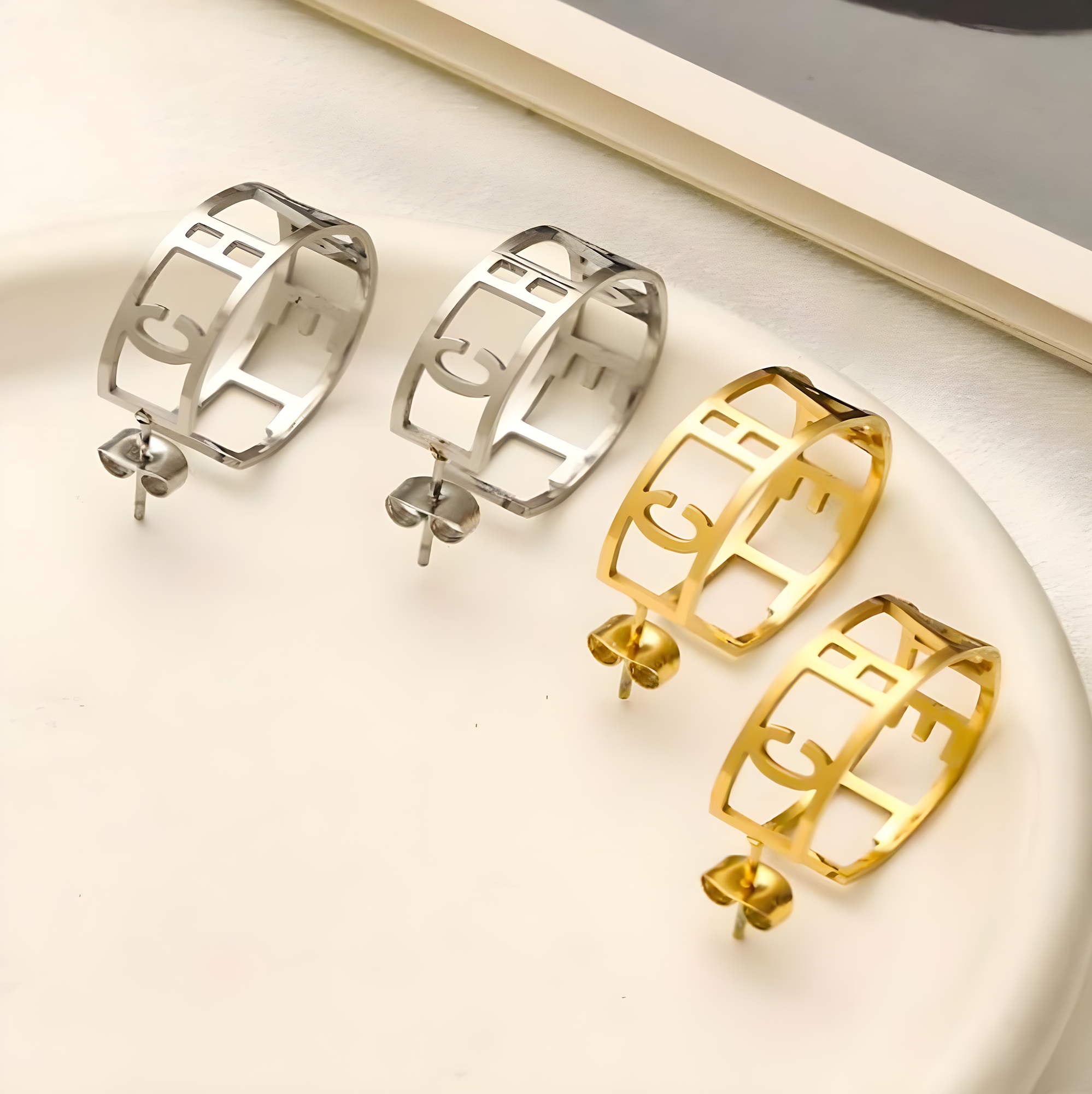 Chanel Hoop Earrings (Stainless Steel)