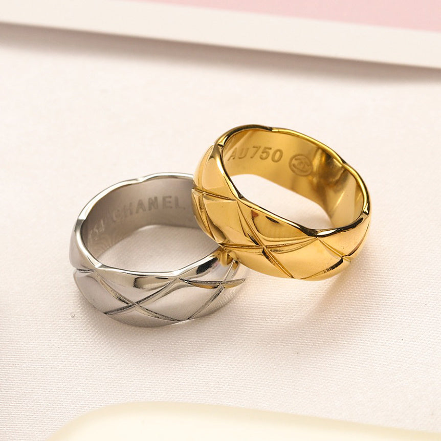 Chanel Quilt Ring (Stainless Steel)