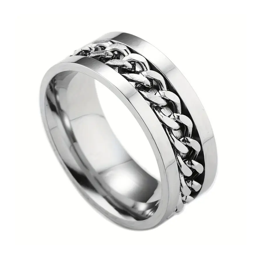 Cuban Fidget Ring (Titantium Steel)