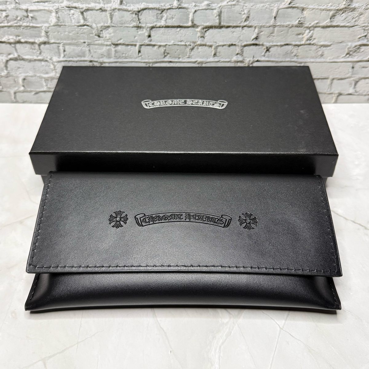 #E19: Chrome Hearts Fleur-De-Lis Anti-Blue Lens Glasses (Black & Black)