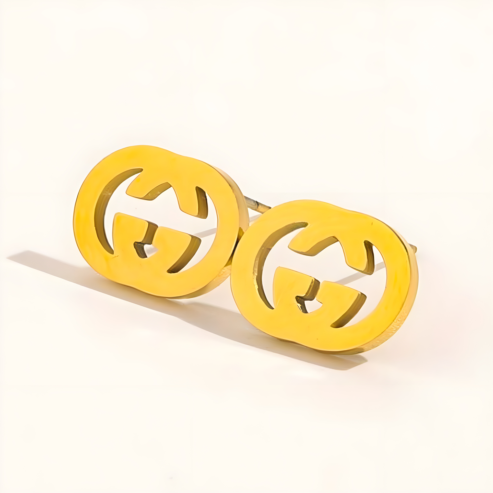 Gucci Gold Emblem Earrings (Stainless Steel)