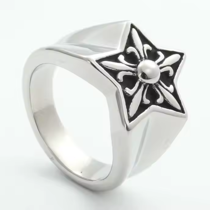 #R13: Chrome Hearts Inprired Dagger Star Ring (Titanium Steel)
