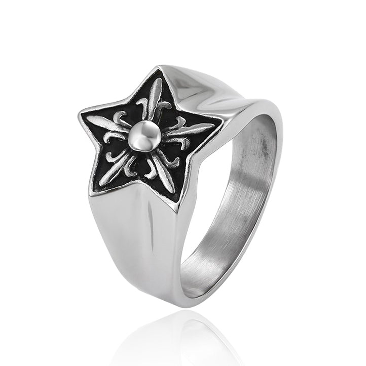 #R13: Chrome Hearts Inprired Dagger Star Ring (Titanium Steel)