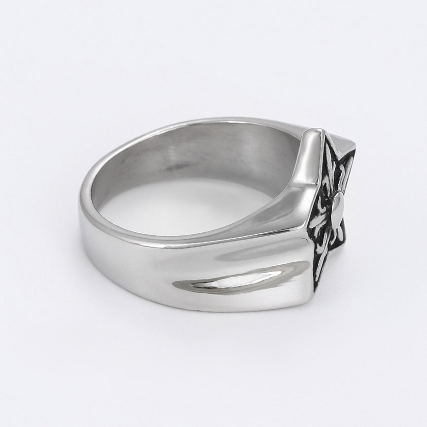 #R13: Chrome Hearts Inprired Dagger Star Ring (Titanium Steel)