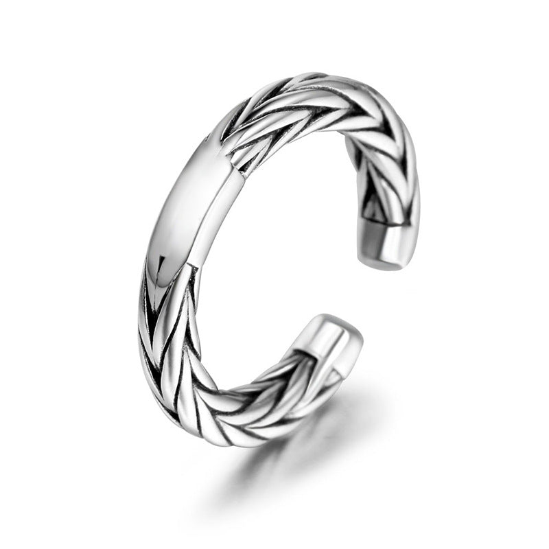 Dragon Bar Bone Open Ring (Titantium Steel)